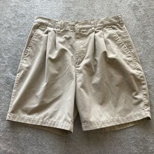 Basic Editions Baggy Chino Shorts Dad Preppy‎ Mens 34 Beige y2k